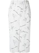 Olympiah - Midi Printed Skirt - Women - Polyester/spandex/elastane - 42, White, Polyester/spandex/elastane