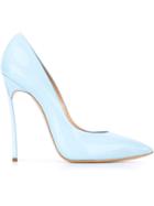 Casadei Blade Pumps, Women's, Size: 38, Blue, Patent Leather/leather