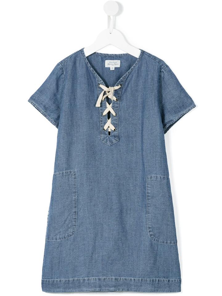 Hartford Kids - Neck-tie Denim Dress - Kids - Linen/flax/lyocell - 12 Yrs, Girl's, Blue