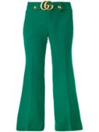 Gucci - Gg Logo Cropped Trousers - Women - Silk/polyester/viscose/wool - 44, Green, Silk/polyester/viscose/wool