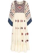 Vita Kin Embroidered Linen Maxi Dress - White