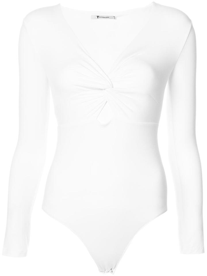 T By Alexander Wang - Twist-front Top - Women - Spandex/elastane/modal - S, White, Spandex/elastane/modal