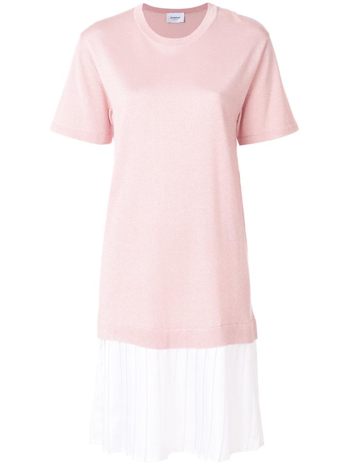 Dondup Pleated Skirt Sweater Dress - Pink & Purple