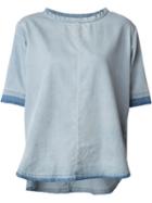 Closed Two-tone Denim T-shirt, Women's, Size: Medium, Blue, Cotton