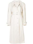 Lemaire Belted Mid-length Coat - White