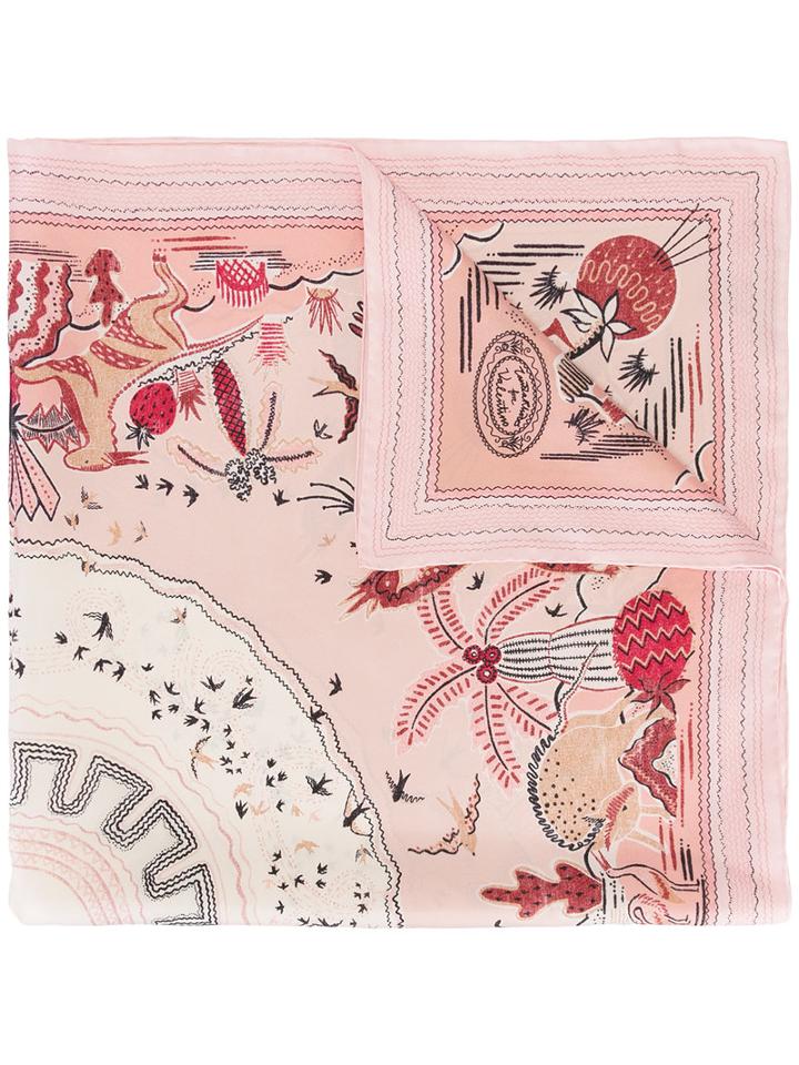 Valentino - Valentino Garavani Jungle Of Desire Scarf - Women - Silk - One Size, Pink/purple, Silk