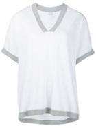 Vince V-neck Cocoon T-shirt, Women's, Size: S, White, Cotton/spandex/elastane