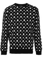 Hydrogen Skull Pattern Sweatshirt - Black