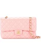 Chanel Vintage Quilted Cc Double Flap Bag - Pink