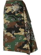 Monse Camouflage Handkerchief Skirt - Green