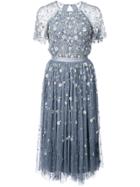 Needle & Thread Floral Sequin Appliqué Dress - Blue