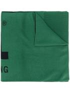 Diesel Jacquard-knit Logo Scarf - Green