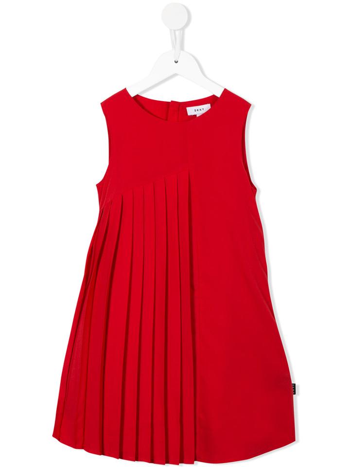Dkny Kids Pleated Dress, Girl's, Size: 10 Yrs, Red