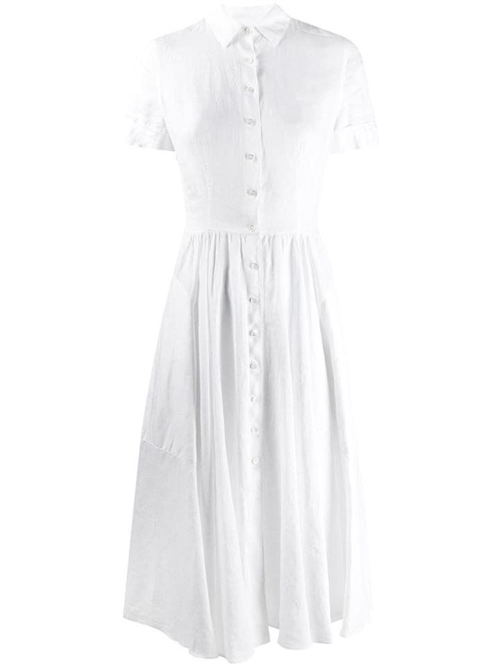 Aspesi Flared Shirt Dress - White