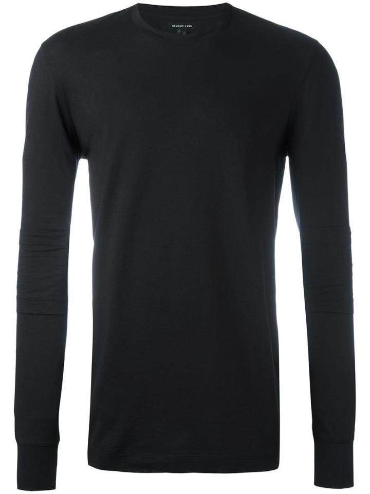 Helmut Lang Elbow Layer Longsleeved T-shirt, Men's, Size: Large, Black, Cotton