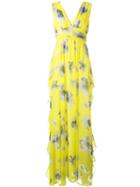 Msgm - Floral Print Dress - Women - Cotton/polyester - 42, Yellow/orange, Cotton/polyester