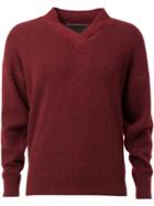 The Elder Statesman V-neck Sweater - Red