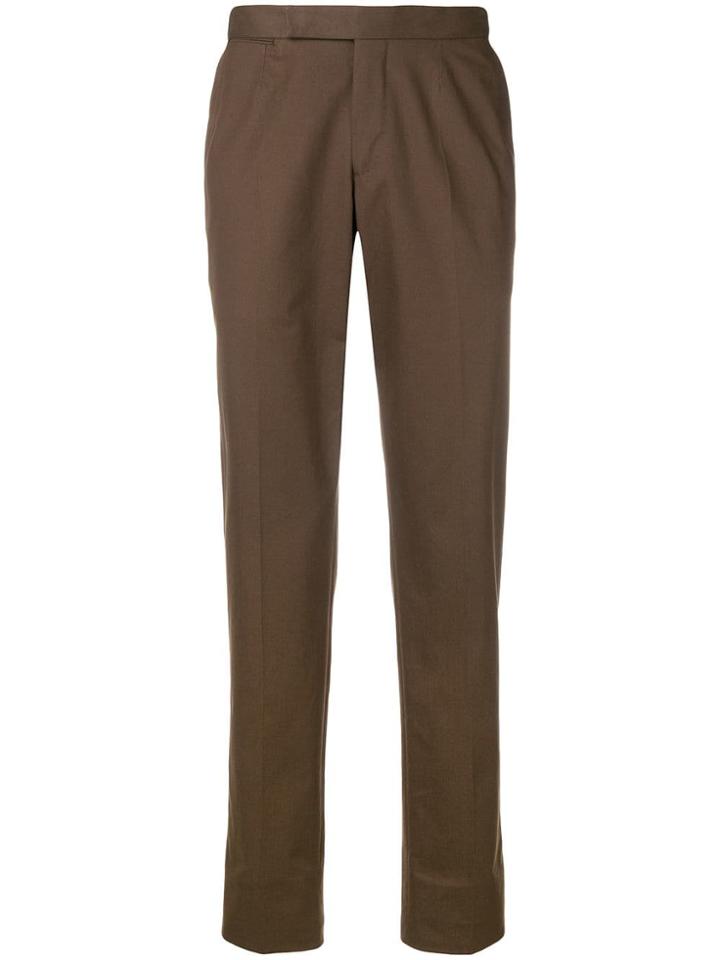 Ermenegildo Zegna Slim-fit Tailored Trousers - Brown