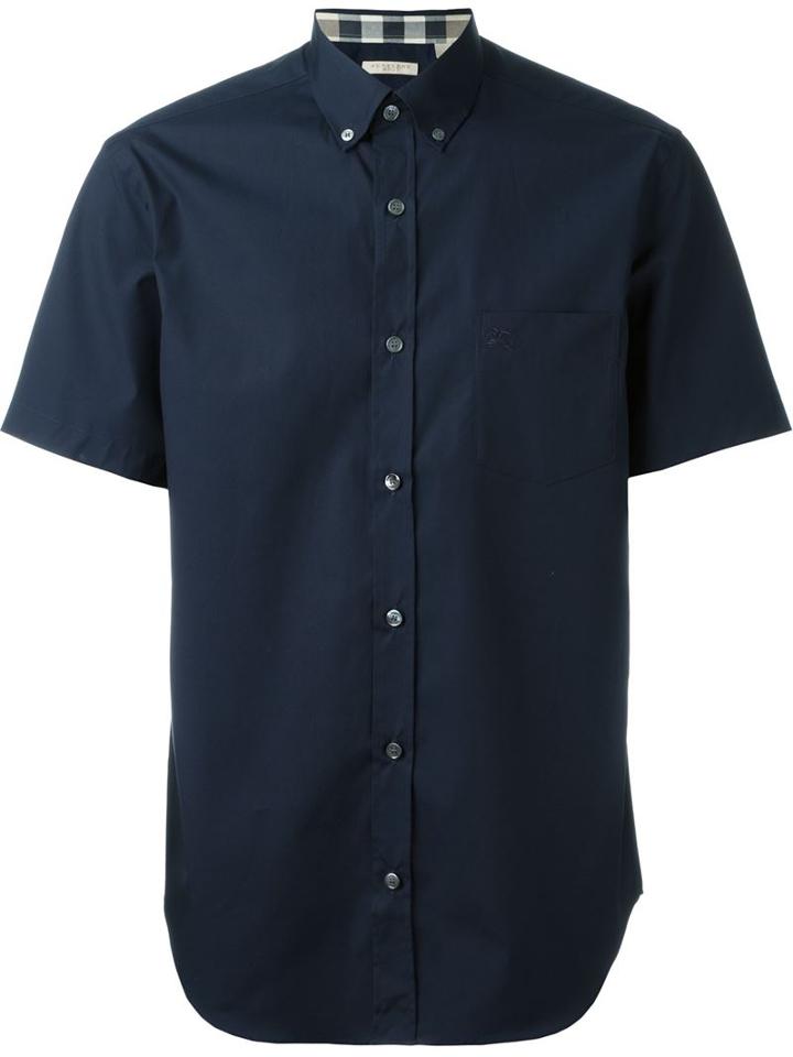 Burberry Brit Button Down Shirt, Men's, Size: Medium, Blue, Cotton/spandex/elastane