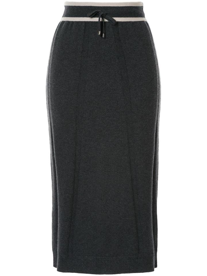 Lorena Antoniazzi Knit Fitted Skirt Ds Elastic Waistband W/ Color
