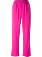 Kenzo Straight Leg Trousers, Women's, Size: 38, Pink/purple, Triacetate/polyester