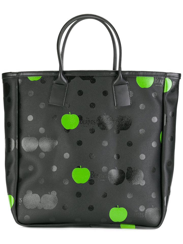 The Beatles X Comme Des Garçons Beatles Apple Logo Tote, Adult Unisex, Black, Artificial Leather