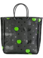 The Beatles X Comme Des Garçons Beatles Apple Logo Tote, Adult Unisex, Black, Artificial Leather