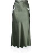 G.v.g.v. Lace Trim Skirt, Women's, Size: 36, Green, Rayon
