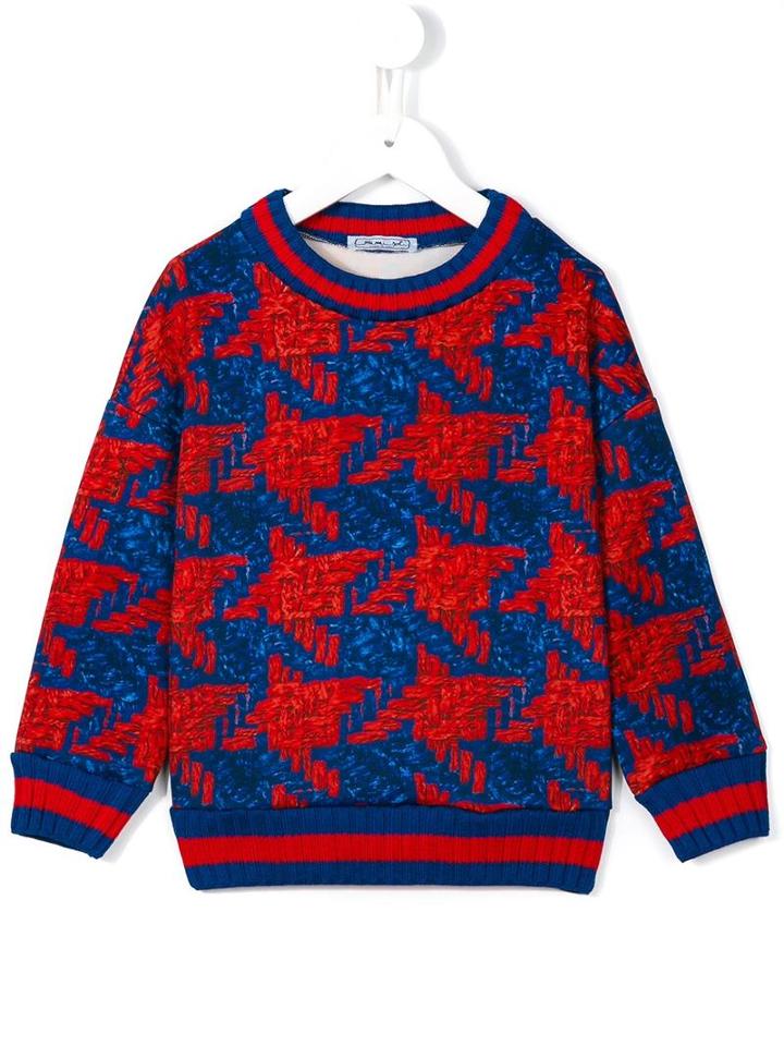 Mi Mi Sol Oversized Houndstooth Print Sweatshirt, Girl's, Size: 8 Yrs, Blue