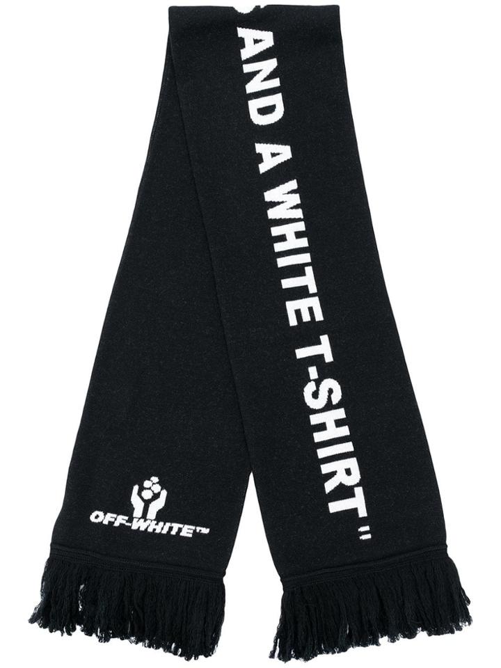 Off-white Hands Slogan Scarf - Black