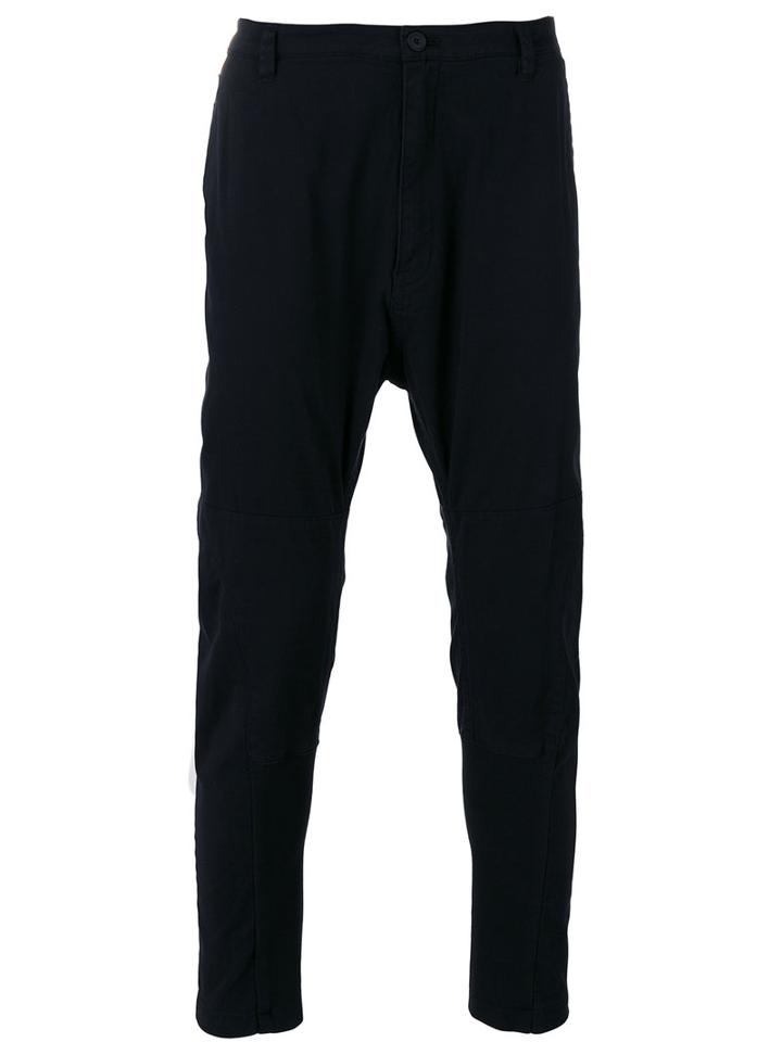 Helmut Lang Back Strap Drop-crotch Trousers, Men's, Size: 36, Black, Cotton/spandex/elastane