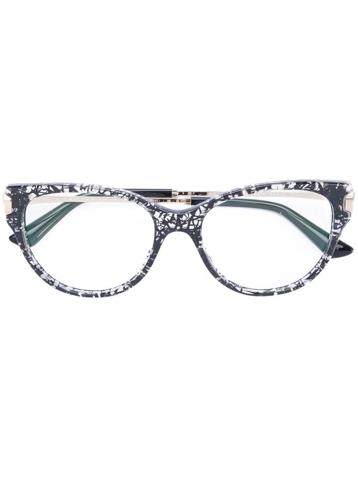 Bulgari - Patterned Glasses - Women - Acetate/metal - 54, Black, Acetate/metal