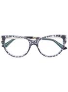 Bulgari - Patterned Glasses - Women - Acetate/metal - 54, Black, Acetate/metal