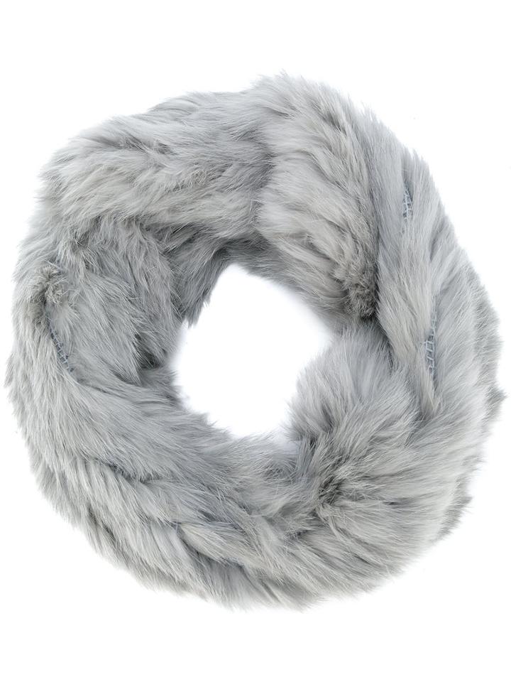 Yves Salomon Accessories - Neck Scarf - Women - Rabbit Fur - One Size, Grey, Rabbit Fur