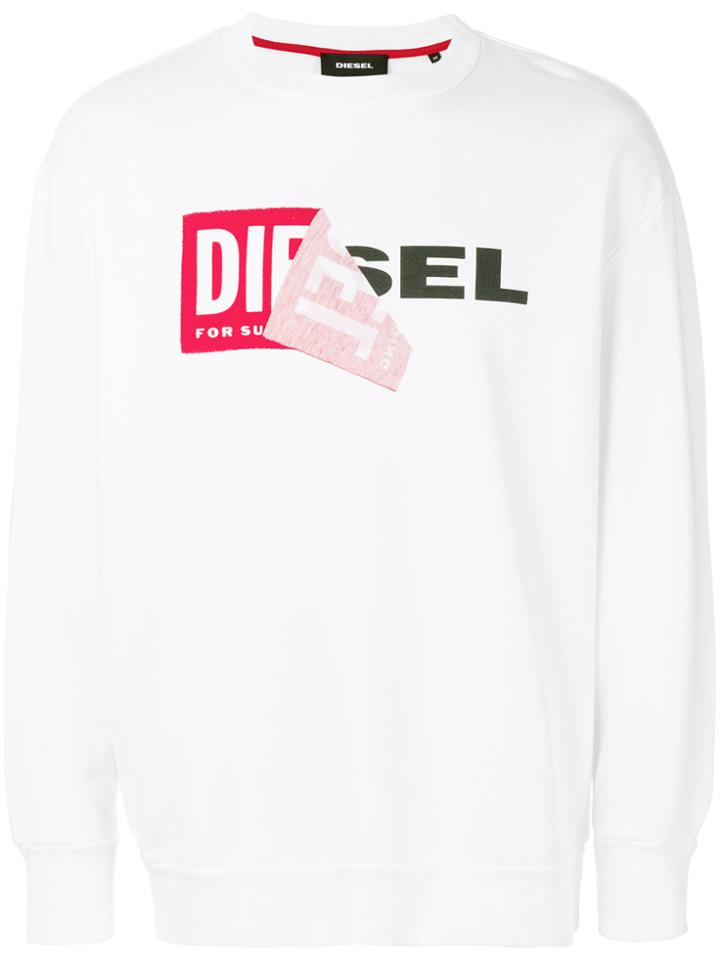 Diesel Samy Crewneck Logo Pullover - White