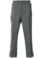 Thom Browne Buttoned Trim Trousers - Black