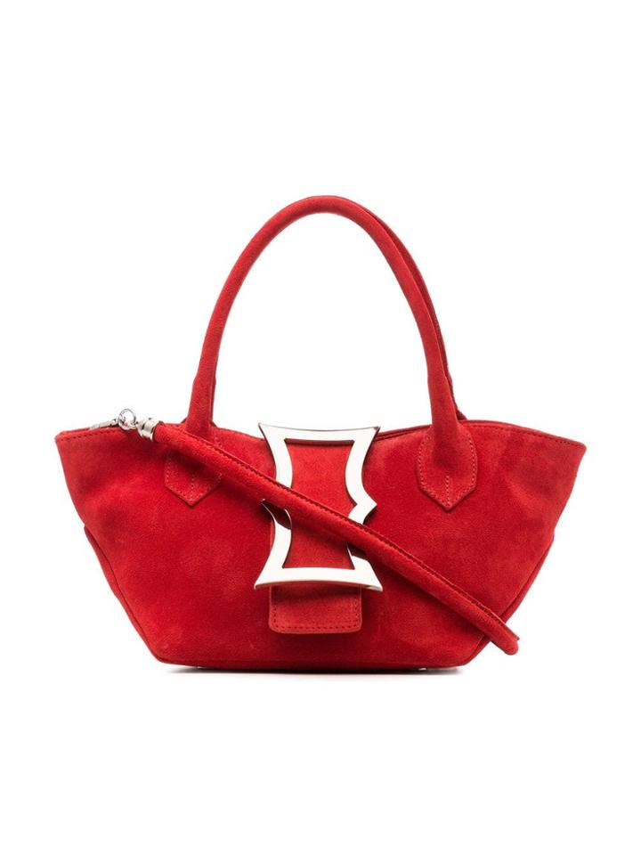 Dorateymur Mini Calf Suede Tote Bag - Red
