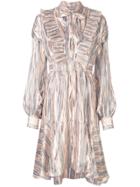 Peter Pilotto Tied Neck Ruched Dress - Silver