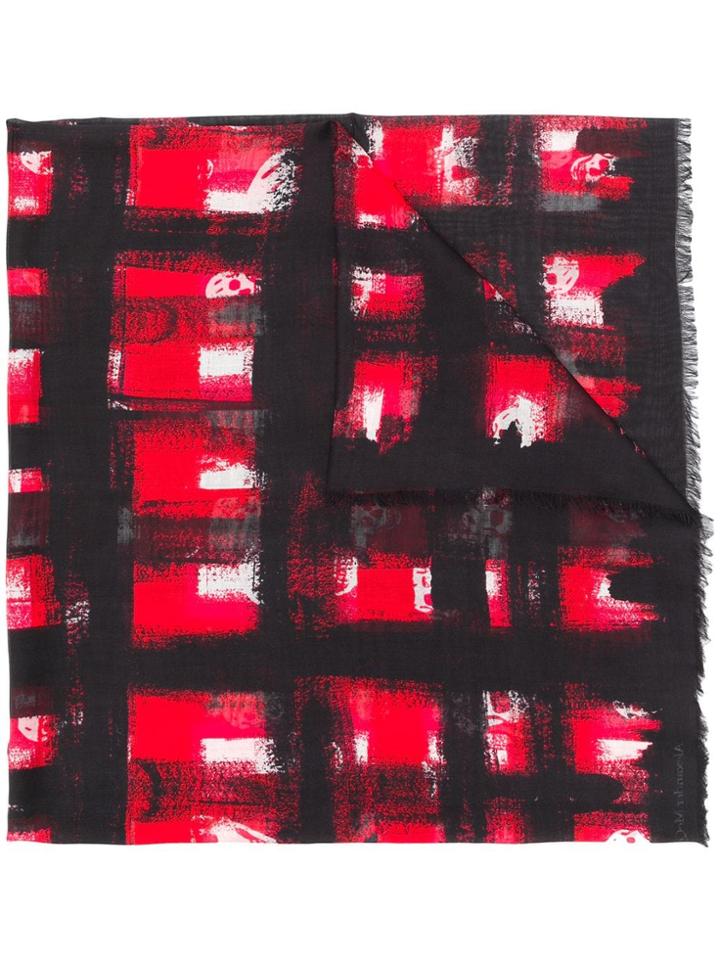 Alexander Mcqueen Graphic Printed Scarf - Black