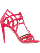 Aquazzura 'ginger' Lace-up Sandals - Pink