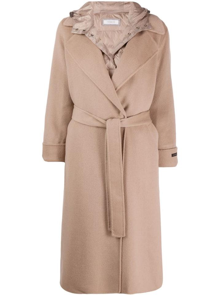 Peserico Hooded Mid-length Coat - Neutrals