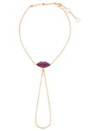 Delfina Delettrez 18kt Gold Ruby Lips Charm Wrist Ring Bracelet -
