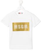 Msgm Kids Logo Print T-shirt, Boy's, Size: 10 Yrs, White