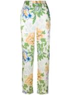 Kenzo Vintage Floral Print Trousers - White