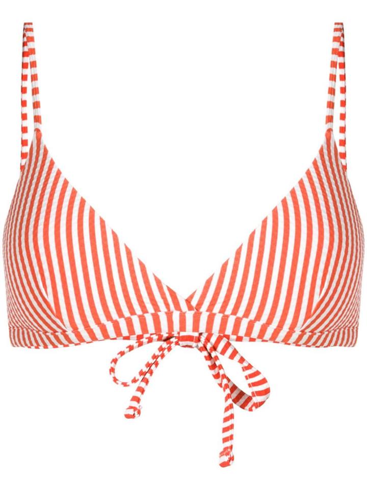 Asceno Striped Bikini Top - Orange