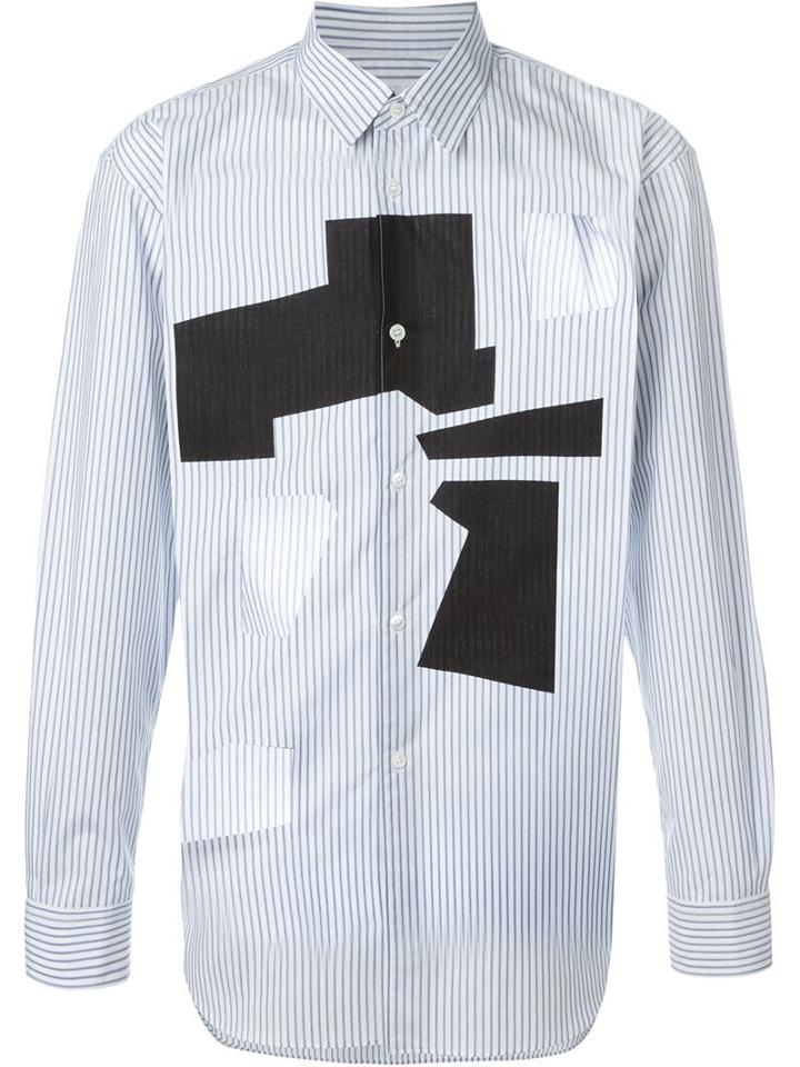 Comme Des Garçons Shirt Cut-out Striped Shirt