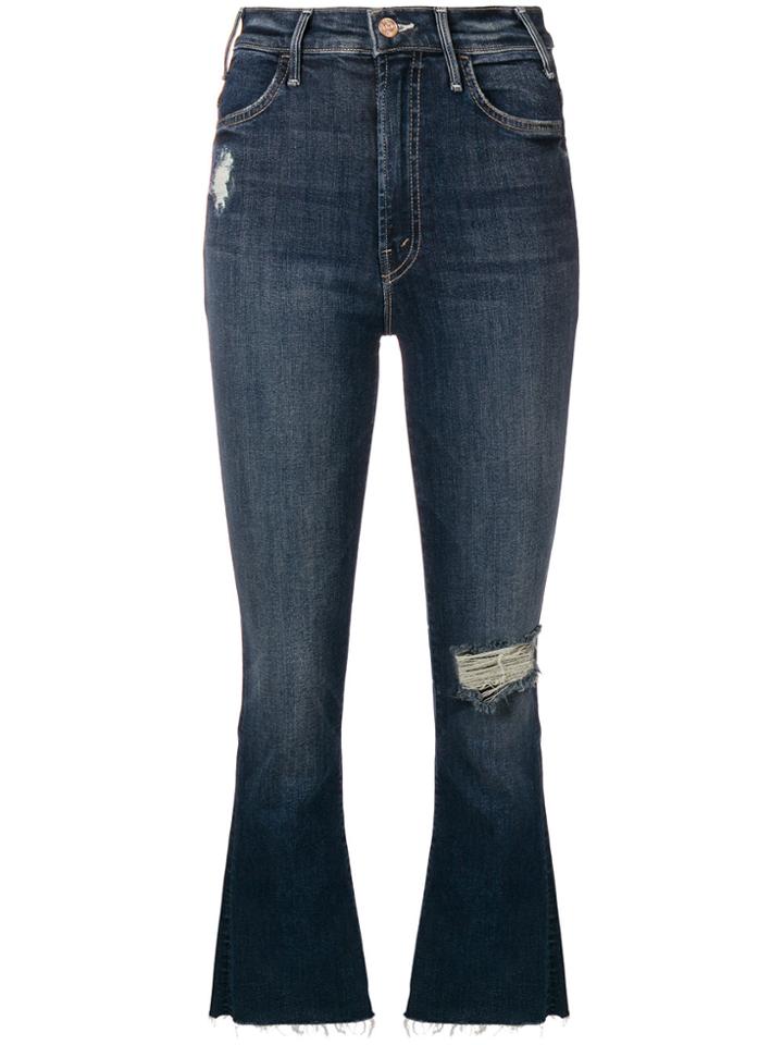 Mother Close To The Edge Cropped Jeans - Blue
