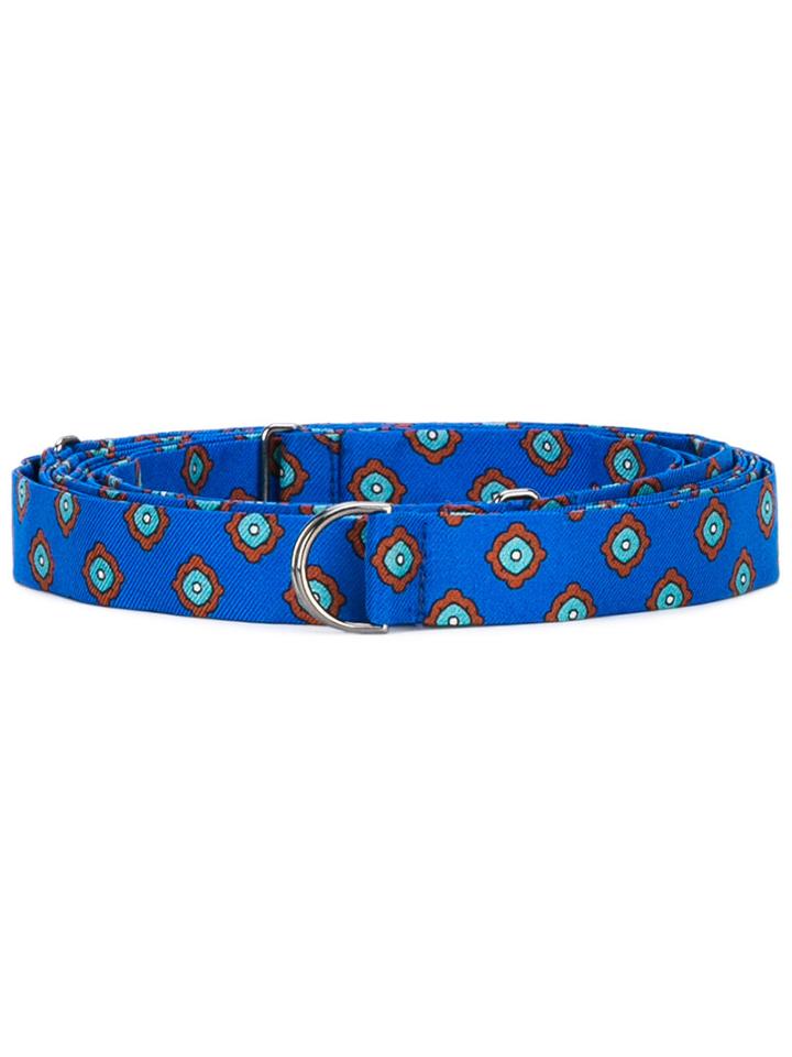 Alberto Biani - Embroidered Belt - Women - Silk - S, Blue, Silk