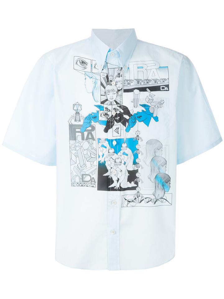 Prada Printed Button-down Shirt - Blue