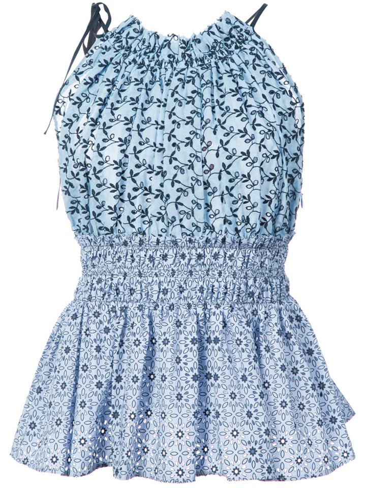 Altuzarra Halter Neck Peplum Top - Blue